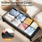Under Bed Storage Containers with Wheels 2 Pack Underbed Shoe Storage Bedroom Storage Bins Organizer Large Capacity Under Bed