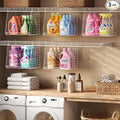 3-Pack Extra-Tall 13.6'' Hanging Laundry Basket Organizer, Foldable Wire Shelf with 360° Rotating Hooks & Reinforced Height -