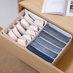 Jeans Drawer Organizers for Clothing,5 Grids Compartment Wardrobe clothes organizer,Fabric Washable Closet Organizers and Sto