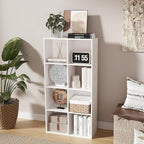 Cube Storage Organizer,Cubby Bookshelf,Wood Organizer with Open Back,Cube Bookcase for Home Office Living Room (White, 8-Cube