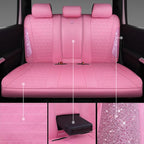 CAR PASS Pink Oxford Bling Diamond Car Seat Covers Full Set Interior Sets, Waterproof Shining Glitter Sparkly Crystal Univers