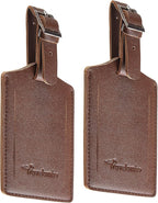 Travelambo Luggage Tags for Suitcases PU Leather Travel Tags Bag Tags Privacy Protection Travel Essentials