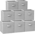 Criusia Large Storage Cubes - 13 Inch Heavy Duty Fabric Storage Bins for Shelves Closet, Cube Organizer - 8 Pack Collapsible 