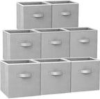 Criusia Large Storage Cubes - 13 Inch Heavy Duty Fabric Storage Bins for Shelves Closet, Cube Organizer - 8 Pack Collapsible 