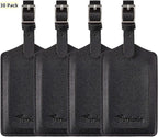 Travelambo Luggage Tags for Suitcases PU Leather Travel Tags Bag Tags Privacy Protection Travel Essentials