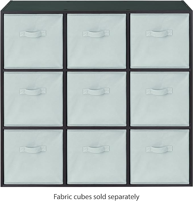 Whitmor 9 Cube Storage Organizer, 3 Tier Stackable Mdf Wood Bookcase, Open Storage Display Bookshelf, Storage Cabinet for Liv
