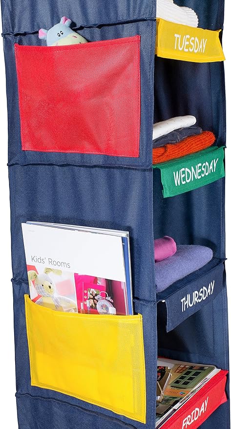 Handy Laundry Daily Activity Kids Closet Organizer, 11" X 11" X 48", Prepare & Organize a Week's Worth of Your Children's Clo