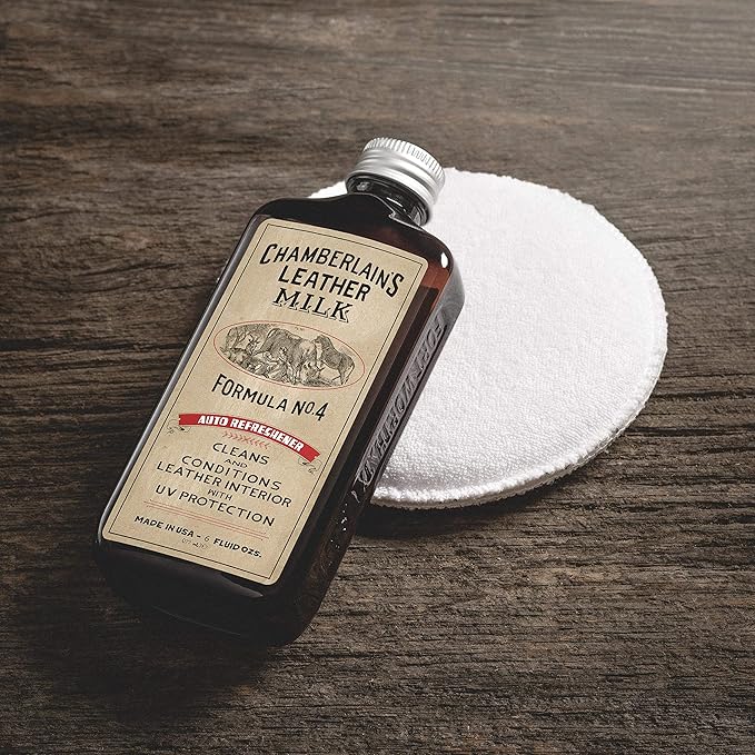 Leather Milk Auto Leather Conditioner and Cleaner with UV Protection - Auto Refreshener No. 4 - All Natural, Non-Toxic Auto