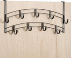 LYNK Professional® Home™ Over Door Hooks Rack - 9 Hook Over Door Hanger - Over Door Towel Rack - Hanging Towels or Clothes - 