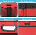 Simple Deluxe Trunk Organizer for Car/SUV/Truck, Collapsible 2 Compartment Automotive Storage Box, 600D Waterproof Oxford Polye