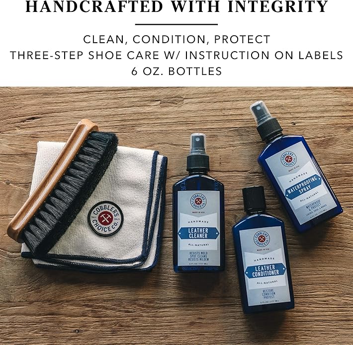 Cobbler's Choice Essential Leather Kit - Premium Shoe Care - All Natural Ingredients - Unbeatable Quality!