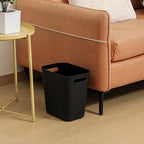 UUJOLY Plastic Trash Can Wastebasket, Garbage Container Basket for Bathrooms, Kitchens, Offices, Kids Rooms, Black, 3.5 Gallon, 2 Pack