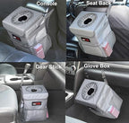 EPAuto Waterproof Car Trash Can with Lid and Storage Pockets, 2.5 Gallon Leakproof, Gray