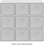 Whitmor 9 Cube Bookcase, 3 Tier Stackable MDF Bookself, Open Storage Display Organizer, Storage Cabinet for Living Room, Bedr