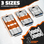 Mockins 84"x39"x6" XL Extendable Roof Rack Cargo Carrier & 35 CuFt Waterproof Cargo Bag for Top of Car | 3 Length Sizes: 40", 63", 84" Luggage Rack for SUV Car & Truck with Roof Basket Accessories