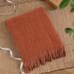 BATTILO HOME Rust Orange Throw Blanket for Couch, Soft Chenille Knit Throws with Tassels for Home Decor, Fall Caramel Throws 