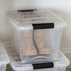 IRIS USA 19 QT Plastic Storage Box with Lid and Latches - 6 Pack - BPA-Free, See-Through Organizing Solution, Durable Nestabl