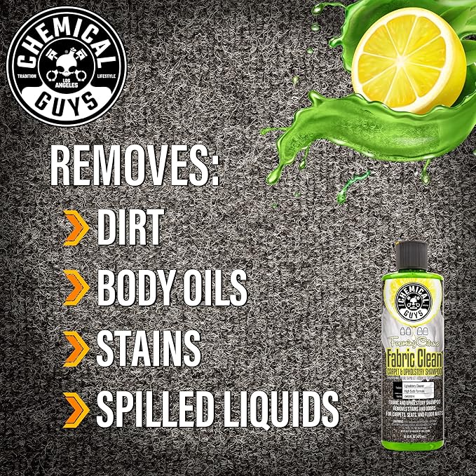 Chemical Guys Foaming Citrus Fabric Clean, Carpet and Upholstery Cleaner - Car Carpet Cleaner for Seats, and Floor Mats, Safe