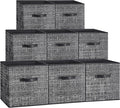 SONGMICS Storage Cubes, 13 x 13 x 13 Inches Non-Woven Fabric Bins with Double Handles, Set of 8, Closet Organizers for Shelve