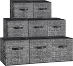 SONGMICS Storage Cubes, 13 x 13 x 13 Inches Non-Woven Fabric Bins with Double Handles, Set of 8, Closet Organizers for Shelve