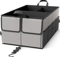 EPAuto Foldable Car Trunk Organizer for SUV, 3-Compartment with Removable Divider, Gray