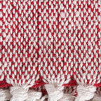 DII Buffalo Check Collection Rustic Farmhouse Throw Blanket with Tassles, 50x60, Red/White
