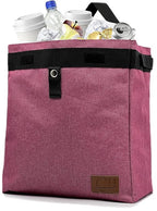 Car Trash Can Hanging for Headrest, Extra Large Waterproof Auto Garbage Bag Organizer, Collapsible Vehicle Waste Bin, Backseat and Side Door (Pink)