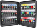 Barska 48-Position Key Cabinet Lock Box – Wall Mount with Key Lock, Adjustable Numbered Hooks & Color-Coded Key Tags for Home