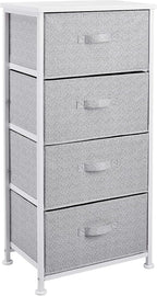 Amazon Basics Fabric 4-Drawer Storage Organizer Unit for Closet, Bedroom, White