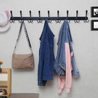 Dseap Coat Rack Wall Mount - 38” Long 10-Tri-Hooks Heavy Duty Coat Hanger Rail Wall Hooks for Hanging Coats Hats Clothing Clo