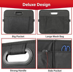 Simple Deluxe Car Trunk Organizer, Multi Compartments Collapsible Trunk Storage, Anti-slip, Waterproof 600D Oxford Polyester, w