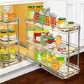 LYNK PROFESSIONAL® Élite™ Pull Out Spice Rack Organizer for Inside Kitchen Cabinets - 6" x 21" - Slide Out Drawer – Wood/Chro