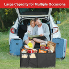 Simple Deluxe Trunk Organizer for Car/SUV, Foldable 2 Compartment 50L Car Storage, 600D Waterproof Oxford Polyester Car