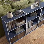Homes: Inside + Out Apexa 3-Tier Cube Storage Organizer Shelves, Stackable Wood Bookcase Fits Cubby Bins for Organization, Do