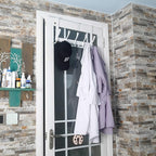 Dseap Over The Door Hook Hanger - Fits 1 3/8" to 1 3/4" Standard Doors | 5 Tri Hooks Heavy Duty Towel/Coat Rack | Door Organi