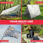 Mart Cobra Emergency Blanket 25-Pack Space Mylar Blankets Survival Gear and Supplies Reusable Thermal Camping Essentials Hiki