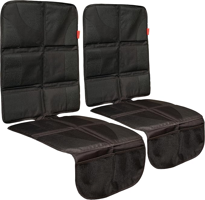 Lusso Gear Car Seat Cover & Protector - 2-Pack Waterproof Non-Slip Protector - Mesh Pocket Organizer - Universal Fit for Conv