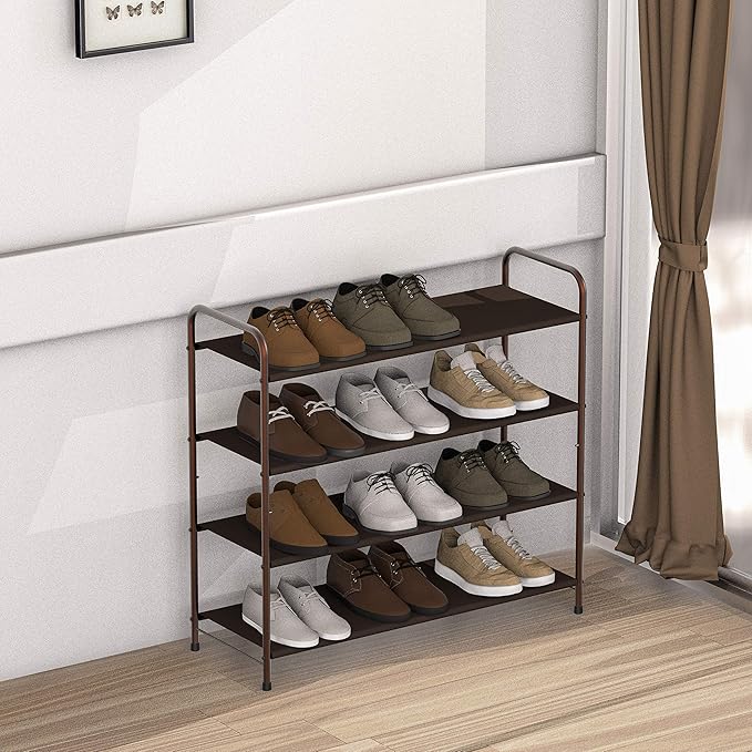 Simple Houseware 4-Tier Shoe Rack Storage Organizer, Bronze