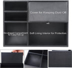 Zcaukya Men's Valet Tray, Jewelry Box Nightstand Organizer with 5 Compartments for Phone Keys Wallet Watch Glasses, Faux Leat