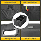 YSSOA Trunk Organizer for Car/SUV/Truck, Collapsible 2 Compartment Automotive Storage Box, 600D Waterproof Oxford Polyester