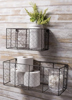 DII Chicken Wire Collection Farmhouse Vintage Wall Baskets, Small Basket, Vintage Grey