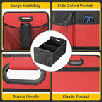 YSSOA 2 Compartments Car Trunk Organizer, 600D Oxford Polyester Car Storage, Anti-slip 14" D x 22" W x 12" H Collapsible