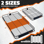 Mockins 90"x50"x6" XXL Heavy Duty Roof Rack Cargo Carrier for Top of Vehicle Storage | 250 Lbs. Cap Steel Car Roof Basket Set w/Straps | All-Weather Rooftop Cargo Carrier for SUV, RV & Large Vehicles