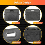 YSSOA Multi Compartments Collapsible Car Trunk Organizer, 600D Waterproof Oxford Polyester 50L Car Storage with Adjustable