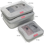 LeanTravel Premium Compression Packing Cubes for Travel - Suitcase Organizer Bags with Double Zipper & Breathable Mesh Panel 