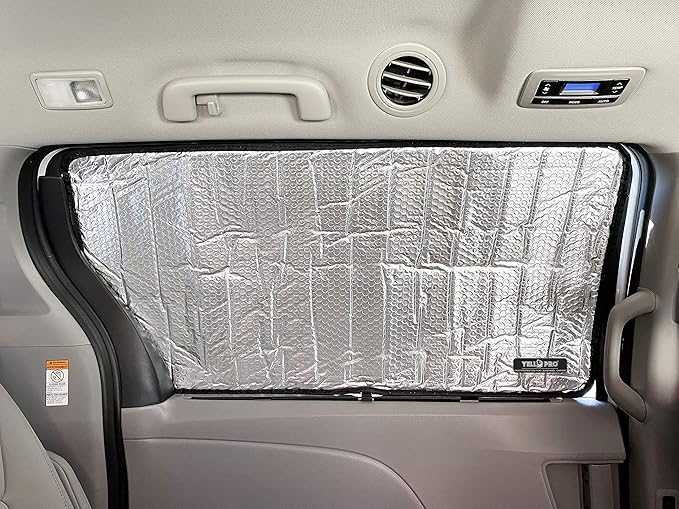 Side Window Rear Seat 2nd Row Sunshade for 2011 2012 2013 2014 2015 2016 2017 2018 2019 2020 Toyota Sienna Minivan, L, LE, SE, XLE, Limited, UV Reflector Sun Protection Accessories (Set of 2)