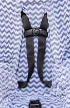 Niko Easy Wash Children's Car Seat Cover & Liner - Blue Chevron Minky - Great for Winter Weather - Universal FIT - Crash Test