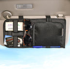 High Road Car Sun Visor Organizer with Hidden Auto Registration and Insurance Holder, Car Visor Mirror and Grip Band Storage Panel for Sunglasses and Driving Essentials