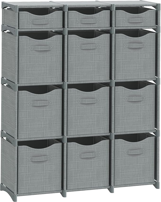 Cube Storage Organizer with Storage Bins Included - The Perfect Closet Organizers and Storage Solution. Includes 12 Storage C