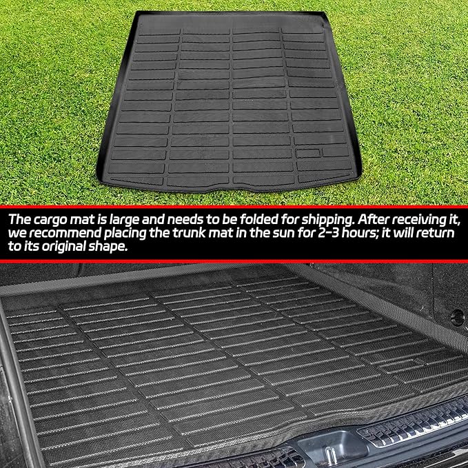 Floor Mats & Cargo Liner Compatible with 2018-2024 Volkswagen Tiguan 5 Seats ONLY VW Cargo Mat, Full Set All Weather Protection, 1st, 2nd Row Car Liners & Trunk Mat, Black